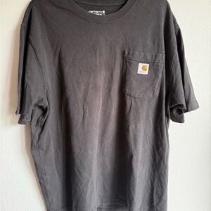 Men’s L Black Loose Fit Carhartt Short Sleeve Active/Outdoor/Workmans Shirt